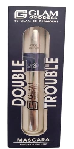 Image of Glam Goddess Double Trouble Volumizing and Lengthening Mascara | 2-in-1 Mascara for Women | Long Lasting (15 ml) (Black)