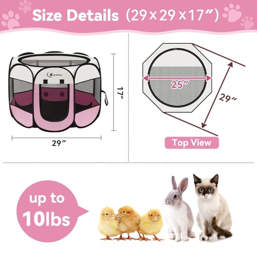 Siedihit Cercadinho para cães rosa, cercadinho para gatos e cachorrinhos interno para cães pequenos