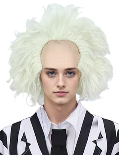 Linfairy Peluca Calva Corta Unisex Peluca De Disfraz De Halloween Para Adultos Astilla + Verde Claro