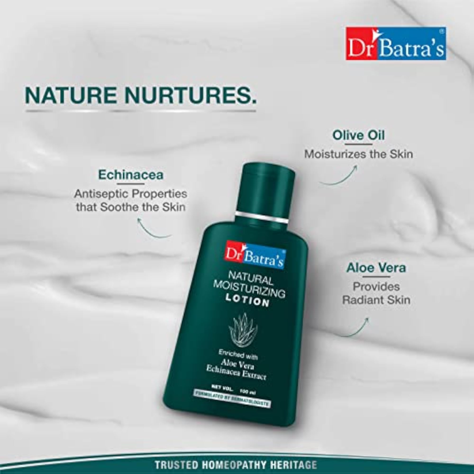 Batra's Natural Moisturizing Lotion with Echinacea & Aloe Vera