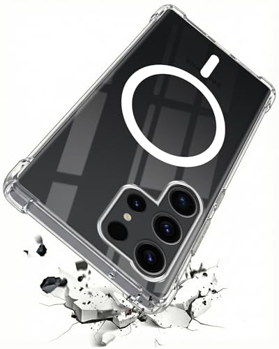 Image of Jkobi Shockproof Crystal-Clear Back Cover for Samsung Galaxy S23 Ultra (Magsafe Wireless Support | Drop & Camera Protection | Hard Polycarbonate)