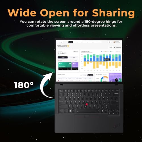 Image of Lenovo ThinkPad T14 G5 14 inch WUXGA Laptop, Intel Ultra 7 165U, 32GB DDR5 RAM, 3TB Storage(2TB SSD+1TB Docking Station Set), Intel Graphics, Backlit Keyboard, Fingerprint, Wi-Fi 6E, Win 11 Pro, Black