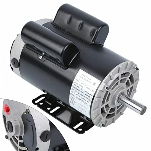 Air Compressor Electric Motor, 5 Hp Electric Compressor Motor, 3450 Rpm, 208-230 Volt 3.1 Kw Single Phase, 143T/56 Frame 7/8" Keyed Shaft 60 Hz, 2.25" Shaft Length #TOP6