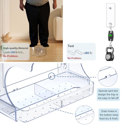 Large-Window-Bird-Feeders-Outside-with-2-Non-Marking-Self-Adhesive-Hooks-Wild-Bird-Watching-Outdoor-Transparent-Unique-Gifts-for-Garden-Yard-Elderly-Viewingwith-a-Brush-Easy-to-Clean Large Window Bird Feeders Outside with 2 Non Marking Self Adhesive Hooks Wild Bird Watching Outdoor Transparent Unique Gifts for Garden Yard Elderly Viewingwith a Brush Easy to Clean