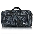 Fmeida 65L Duffle Bag with Shoes Compartment, Foldable Travel Duffel Bags for Men Women, Large Packable Travel Bag Water Repellent & Tear Resistant (BlackCamo)