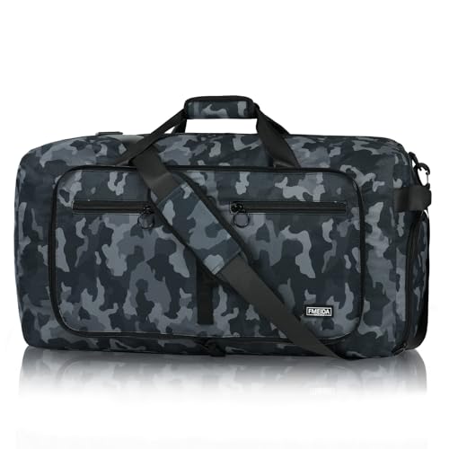 Fmeida Bolsa de Viaje Grande 65L con Compartimento para Zapatos, Plegable Bolsa Viaje Impermeable Ligera Bolsas de Viaje para Hombre y Mujer