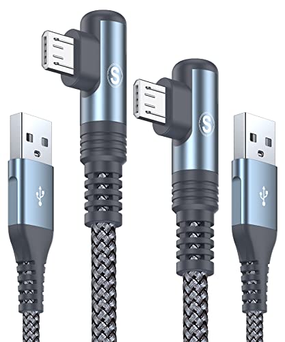 Amazon.co.jp: Micro USB ケーブル L字 Sweguard 【2m+2m,2本セット