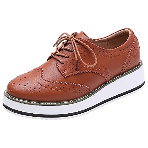 Chaussures de sport décontractées ANUFER femmes lacer brogues plateforme basse confort