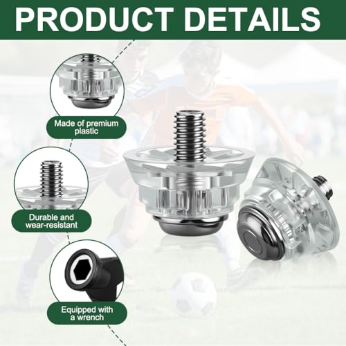 flintronic 12 Stück Schraubstollen für Fussballschuhe, Fußballschuhe Ersatzstollen Stollen, mit Schraubenschlüssel Kompatibel, mit den meisten Fußballschuhen (12mm 16mm)