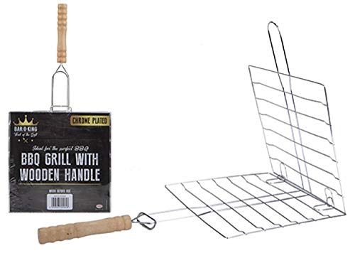 Barbecue Burgers Sausage Hot Dogs Easily BBQ Meat or Vegetables with This Barbeque Easy Grill with Wooden Handle