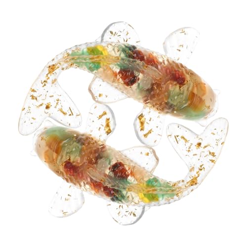 ifundom 2piezas Adornos De Cristal De Carpa Estatua De Pez Koi para Escritorio Decoración De Hogar y Oficina Pez De Juguete