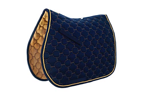 Roma Ecole Noble All Purpose Saddle Pad, Navy/Gold, Full