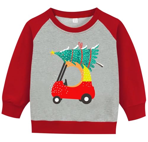 Christmas Sweatshirt for Toddler Boys and Girls Ugly Xmas Pullover Kids Funny Raglan Sleeve Shirts Tops 2-7 Years
