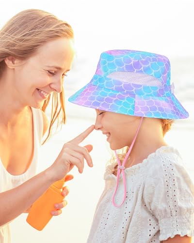 2pcs Baby Sun Hat Toddler Girls Bucket Hat for Kids UPF 50+ Sun Protective Child Summer Beach Hats Unicorn Fishing Hat2
