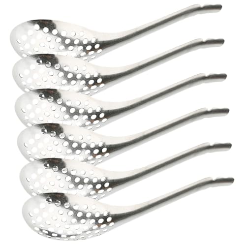 Zerodeko 6pezzi Cucchiaio Per Uova Di Pesce in Acciaio Resistente Cucchiai Per Sferificazione Da Cucina Cucchiai Piccoli Per Uova Di Pesce Accessori Da Cucina