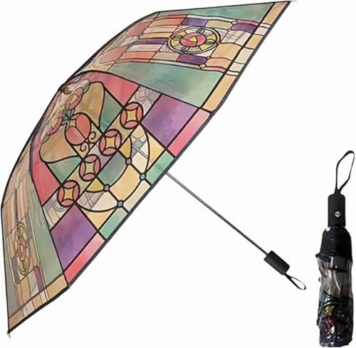 Parapluie Automatique Teinté Vintage, Parapluie Transparent Peint À Main, Pliant, Pour Femme Et Fille