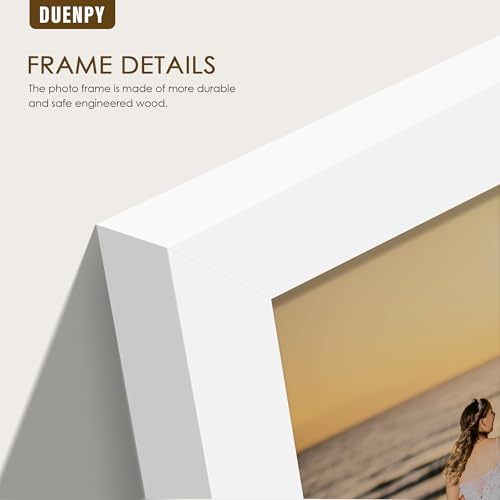 Image of DUENPY 5 Folding 5x7 Accordion Wood Frame Plexiglass White | Constructed With Engineered Wood And Plexiglass, Elegant Ornament For Desktop Photo Display