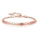 Annamate Engraved Message Always My Sister, Forever My Friend Inspirational Quote Bar Bracelet, Women Jewelry, Friendship Gift, Sister Gift (Rose Gold)
