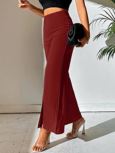 Image of Shasmi Women's Dress Pants Stretchy Work Slacks Business Casual Office Bootcut Leg Elastic Waist Regular Fit Plazzo Trouser Pant (Pant 65)