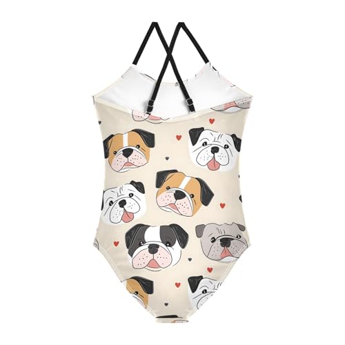 Cartoon Dog Pattern Girls One Piece Swimsuits Summer Quick Dry Beach Bathing Suit2