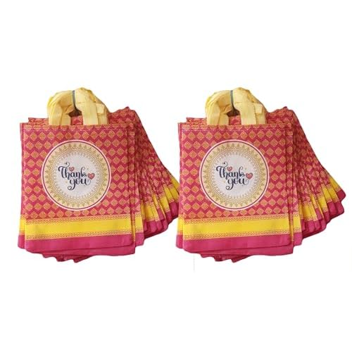 Return gift bag (Thank you Gift Bags) / Birthday Party Return Gift Bag/Wedding Gift Bag (Thamboolam bags) - Medium size (9x11) (Pack of 50, Pink)