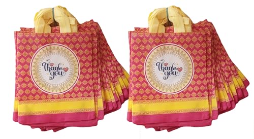 Image of Return Gift Bag (Thank you Bags) / Birthday Party Return Bag /Wedding Return Gift Bag (Thamboolam bags) - Medium size (9x11) (Pack of 50, Pink)