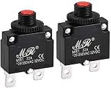 XYWHPGV Interruttori termici 22A 125/250V AC 32V DC Pulsante di ripristino manuale Interruttore di protezione da sovraccarico 2 pezzi(6efb9 c37e6 0a99d bf6bb 7673f 6df18