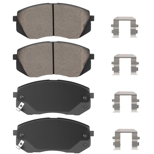 ILONPA Front Ceramic Disc Brake Pads Set for Hyundai Sonata 2015-2019, Kona Electric 2019-2023, for Kia Optima 2016-2020 4PCS(With Hardware)