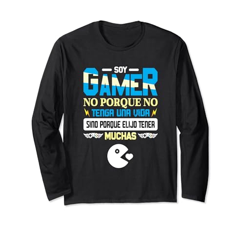 Camiseta Gamer Regalo Friki Videojuegos Gaming Hombre Manga Larga