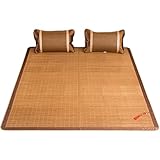Material: colchoneta tejida de bambú natural, colchón de doble uso que no daña la piel. Fibras naturales de bambú y hierba, superficie carbonizada, transpirable, suave, fresca y cómoda. Esta almohadilla refrescante está especialmente diseñada para el verano. Lo mejor para cualquier habitación de tu hogar.