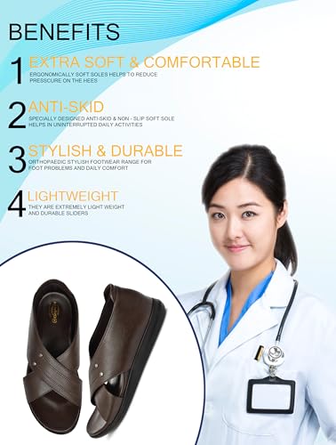 Image of HEALTH FIT Men's Diabetic & Orthopedic Sandal /Doctor Sandal & Foortwear with Extra Soft MCR - PU Pad Comfortable 115