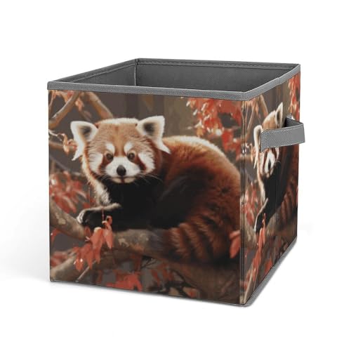 Panier de rangement pliable panda rouge contre le desordre - 2