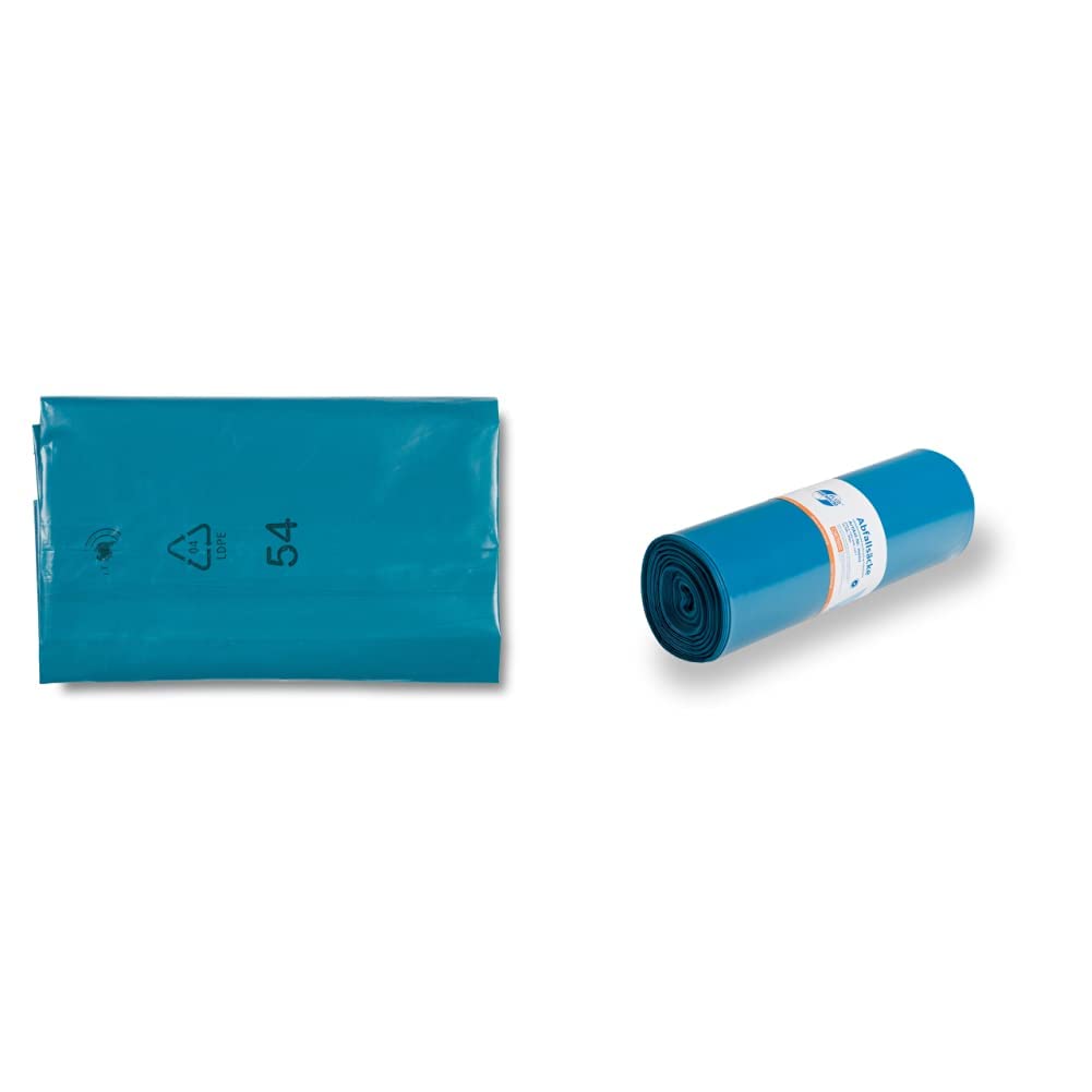 Deiss 90154 Müllsäcke, 240 L, blau, extra stark, 100 Stück & Schwerlast Müllsäcke DEISS PREMIUM PLUS, 120 L, für Bauschutt