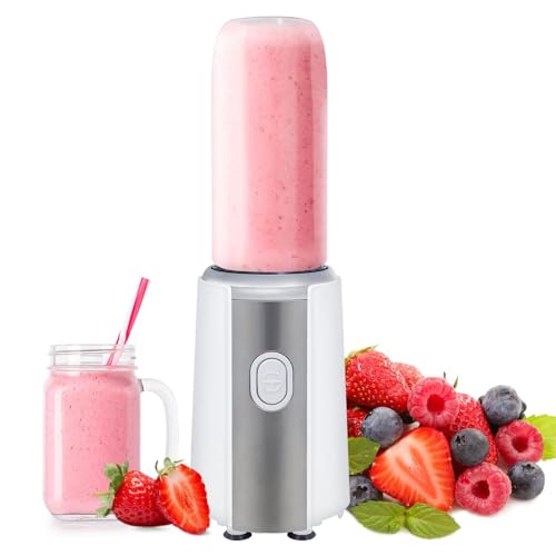 SWE Standmixer und Smoothie Maker, 300W, 600ML-Glasbehälter, Edelstahl-Klingen, variable Geschwindigkeit, spülmaschinenfeste Teile, Überlastungsschutzfunktion