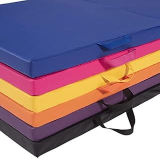Exercise Mat Blue PU Tri-Fold Folding Gymnastic Exercise Mat, Easy To Carry And Store, For Gym, Tumbling, Dancing, Yoga, 180x60x5cm (Color : Pink, Size : 180x60x5cm)