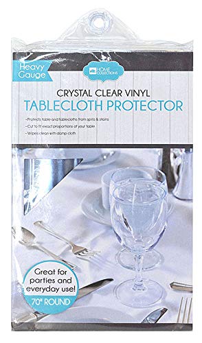 Home Expressions Heavy Gauge Crystal Clear Vinyl Tablecloth Protector 70" Round