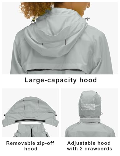 Little Donkey Andy Jaqueta De Ciclismo Leve E Impermeável Para Mulheres Com Mangas Removíveis Capuz