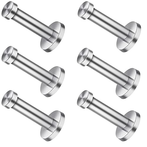Ganchos para abrigos 6 piezas ganchos para abrigos Perchero para toallas de acero inoxidable de 70 mm ganchos para la pared del baño ganchos para el montaje en la pared de la puerta Cover