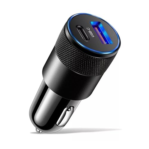 Carregador Veicular Turbo 38W com Duas Portas: USB-C 20W Power Delivery e USB 18W Quick Charge 3.0,