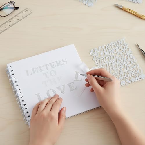 Libro de cartas para la novia, libro de visitas para despedida de soltera, álbum de recortes regalo | Pegamento de perlas, rosas y cinta incluidos, blanco 8x8 para consejos y deseos de damas de honor y familia en despedidas de soltera miniatura 4