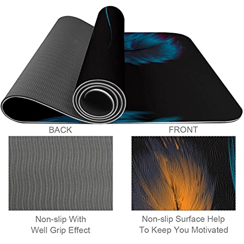Dragon Sword Multicolor Feathers Collection Premium Thick Yoga Mat Eco Friendly Rubber Health&Fitness Non Slip Mat For All Types Of Exercise Yoga And Pilates (72" X 24" X 6Mm) #TOP3