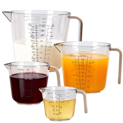Set de 4 vasos medidores 150-1000 ml plástico BPA negro miniatura 1