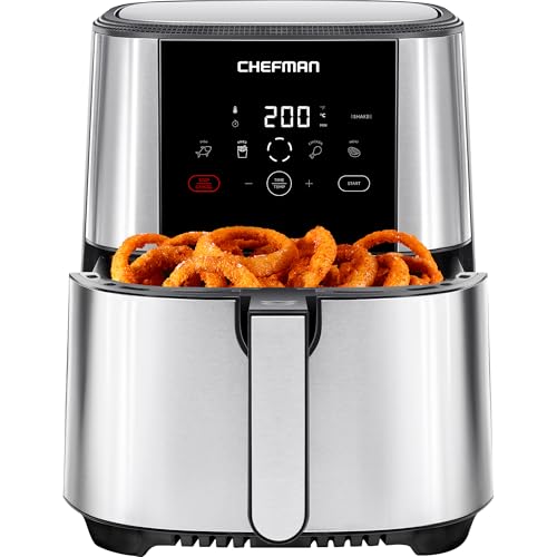 Chefman TurboFry Touch Heißluftfritteuse, 4.75L Familiengröße, One Touch Digital Control...