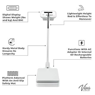 VivaComfort Digital Medical Scale for Body Weight, 660 LBs Weight Capacity Digital Medical Grade Doctor Scale, Professional Height and Weight Physician Scale