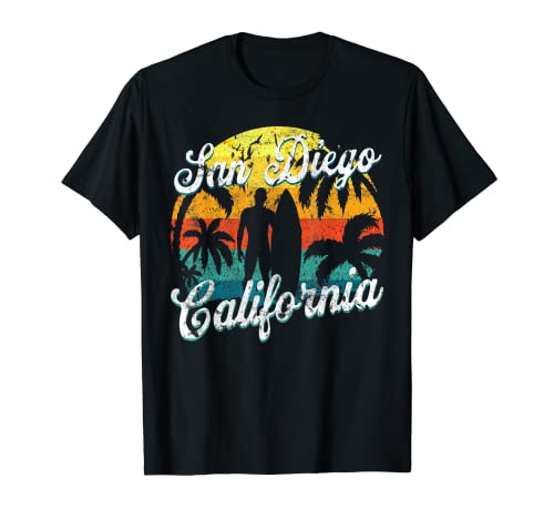 San Diego California Beach Surfer Summer Vacations Vintage T-Shirt
