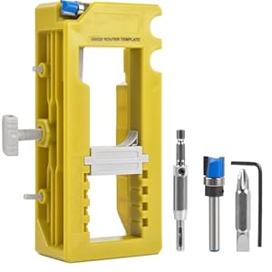 Door Hinge Mortise Jig Kit FOCCTS Sturdy Door Hinges Router Template Door Hinge Mortiser Installation Kit Door Lock Installation Kit Fits for 3”-5” Length, Radius 1/4” or 5/8