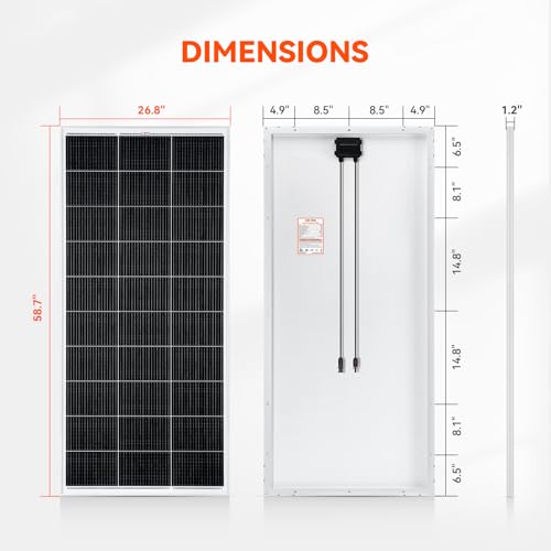 image for RICH SOLAR 200 Watt 12 Volt 18BB Cell Monocrystalline Solar Panel N-Ty