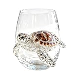 Generisch Weingläser mit blauen Ringen, Oktopus, Weingläser ohne Stiel, handgefertigt, Meerestier-Barglas, Ozean-Oktopus-Trinkglas für Ozeanliebhaber