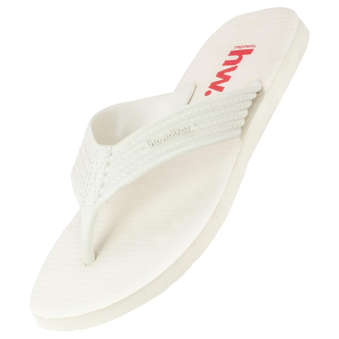 Hawalker HW Prime Mens Flip Flops Made with 100% Natural & Durable Rubber | Comfortable Hawai Chappals | Regular Wear Slippers (White) (B0CTH3FF7Z) Amazon Price History, Amazon Price Tracker
