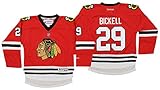 Logotipo del equipo bordado. NHL Youth Chicago Blackhawks Bryan Bickell # 29 réplica Jersey, Rojo, Medium, Rojo